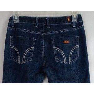 Bisou Deve Dark Wash Metallic Embroidered Mid Rise Bootcut Jeans Size 29
